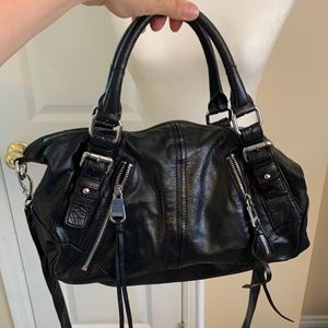 Marc New York distressed black leather bag